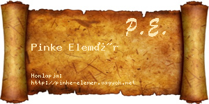 Pinke Elemér névjegykártya