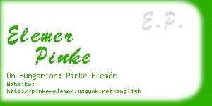 elemer pinke business card